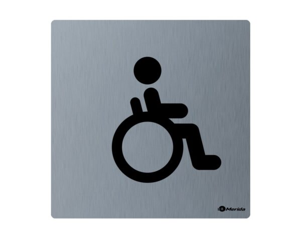 Piktogram - toaleta dla niepełnosprawnych, wym. 95 x 95 x 2 mm, stal matowa Piktogram - toaleta dla niepełnosprawnych, wym. 95 x 95 x 2 mm, stal matowa