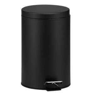 KOSZ PEDAŁOWY KLASIK, POJEMNOŚĆ 12 L, METALOWY, CZARNY MATOWY