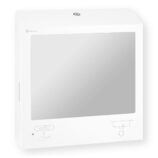 Pojemnik na ręczniki składane z bezdotykowym automatycznym dozownikiem mydła w pianie i z lustrem ze stali SuperMirror „3 w 1" MERIDA STELLA SLIM WHITE LINE COMBO, biały