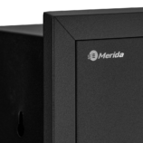 Wnękowy pojemnik na ręczniki pojedyncze z suszarką do rąk i koszem MERIDA STELLA BLACK LINE