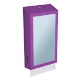 Pojemnik na ręczniki składane z lustrem ze stali SuperMirror „2w1" MERIDA STELLA SLIM VIOLET LINE MEGA COMBO, fioletowy