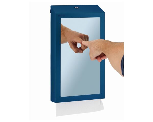 Pojemnik na ręczniki składane z lustrem ze stali SuperMirror „2w1" MERIDA STELLA SLIM BLUE LINE MEGA COMBO, niebieski Pojemnik na ręczniki składane z lustrem ze stali SuperMirror „2w1" MERIDA STELLA SLIM BLUE LINE MEGA COMBO, niebieski