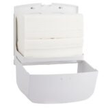 Pojemnik na ręczniki składane MERIDA TOP MINI, tworzywo ABS, biały, okienko szare