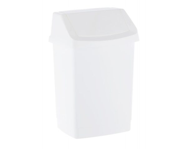 Kosz na odpady z uchylną pokrywą z tworzywa sztucznego o poj. 25 l, kolor BIAŁY Kosz na odpady z uchylną pokrywą z tworzywa sztucznego o poj. 25 l, kolor BIAŁY