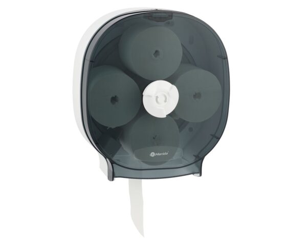 Pojemnik na cztery rolki papieru toaletowego bez gilzy MERIDA ONE, tworzywo ABS, biały Pojemnik na cztery rolki papieru toaletowego bez gilzy MERIDA ONE, tworzywo ABS, biały