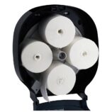 Pojemnik na cztery rolki papieru toaletowego bez gilzy MERIDA ONE, tworzywo ABS, czarny