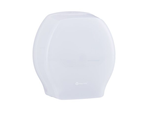 Pojemnik na papier toaletowy MERIDA HARMONY, tworzywo, biały transparentny