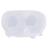 Pojemnik na dwie rolki papieru toaletowego bez gilzy MERIDA HARMONY, tworzywo, biały transparentny