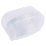 Pojemnik na dwie rolki papieru toaletowego bez gilzy MERIDA HARMONY, tworzywo, biały transparentny
