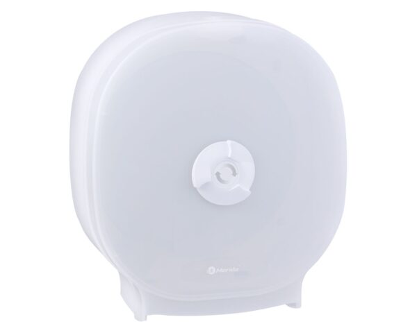 Pojemnik na cztery rolki papieru toaletowego bez gilzy MERIDA HARMONY za 75 zł netto przy zakupie 2 kartonów papiery toaletowego MERIDA OPTIMUM POB301 (36 x 85 m = 3060 m, 12 240 listków)