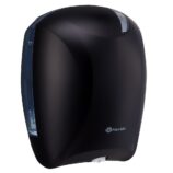 Pojemnik na papier toaletowy lub ręczniki w roli w systemie listkowym CENTER PULL, tworzywo ABS, czarny