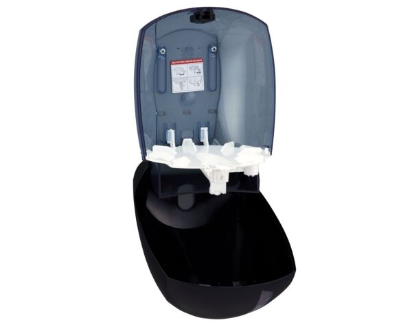 Pojemnik na papier toaletowy lub ręczniki w roli w systemie listkowym CENTER PULL, tworzywo ABS, czarny Pojemnik na papier toaletowy lub ręczniki w roli w systemie listkowym CENTER PULL, tworzywo ABS, czarny