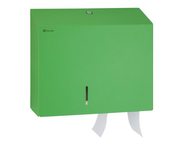 Pojemnik na papier toaletowy MERIDA STELLA DUO GREEN LINE z uchwytem na resztkę rolki papieru, średnica papieru do 20 cm, zielony Pojemnik na papier toaletowy MERIDA STELLA DUO GREEN LINE z uchwytem na resztkę rolki papieru, średnica papieru do 20 cm, zielony