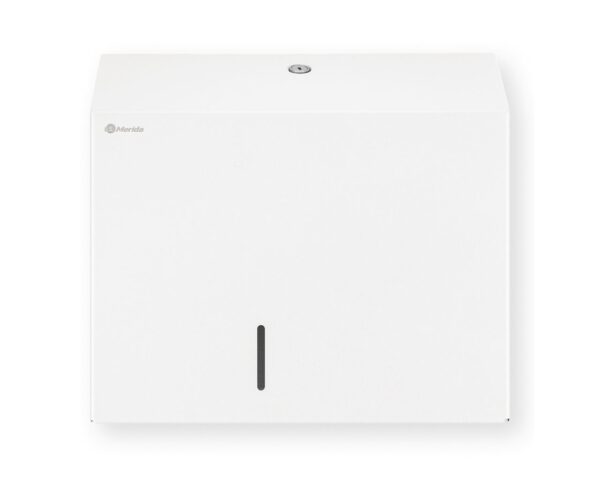 Pojemnik na papier toaletowy MERIDA STELLA DUO WHITE LINE z uchwytem na resztkę rolki papieru, średnica papieru do 20 cm, biały Pojemnik na papier toaletowy MERIDA STELLA DUO WHITE LINE z uchwytem na resztkę rolki papieru, średnica papieru do 20 cm, biały