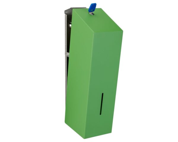 Pojemnik na papier toaletowy w listkach MERIDA STELLA LINE, pojemność do 675 szt., zielony Pojemnik na papier toaletowy w listkach MERIDA STELLA LINE, pojemność do 675 szt., zielony