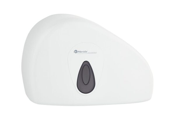 Pojemnik na papier toaletowy MERIDA TOP DUO z uchwytem na resztkę rolki, tworzywo ABS, biały, okienko szare