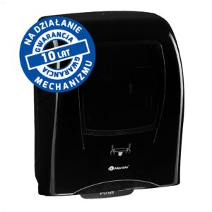 Mechaniczny podajnik ręczników MERIDA ONE czarny za 125 zł netto przy zakupie 2 kartonów ręczników MERIDA TOP AUTOMATIC RAB312 (12 x 240 m = 2 800 m, 11 292 listki)