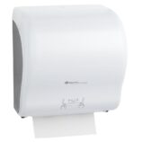 Mechaniczny podajnik ręczników papierowych w rolach MERIDA LUX CUT AUTOMATIC MAXI, tworzywo ABS, biały