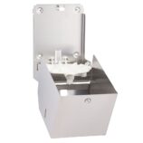 Pojemnik na ręczniki papierowe w rolach lub papier toaletowy w systemie listkowym MERIDA STELLA MINI, stal matowa