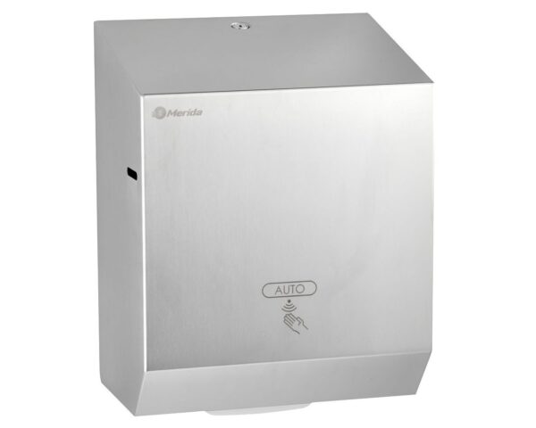 Automatyczny bezdotykowy podajnik ręczników papierowych w rolach MERIDA STELLA AUTOMATIC MAXI, stal polerowana Automatyczny bezdotykowy podajnik ręczników papierowych w rolach MERIDA STELLA AUTOMATIC MAXI, stal polerowana