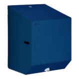 Pojemnik na ręczniki papierowe w rolach lub papier toaletowy w systemie listkowym MERIDA STELLA BLUE LINE MINI, niebieski