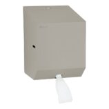 Pojemnik na ręczniki papierowe w rolach lub papier toaletowy w systemie listkowym MERIDA STELLA STONE GREY LINE MINI, szary kamienny