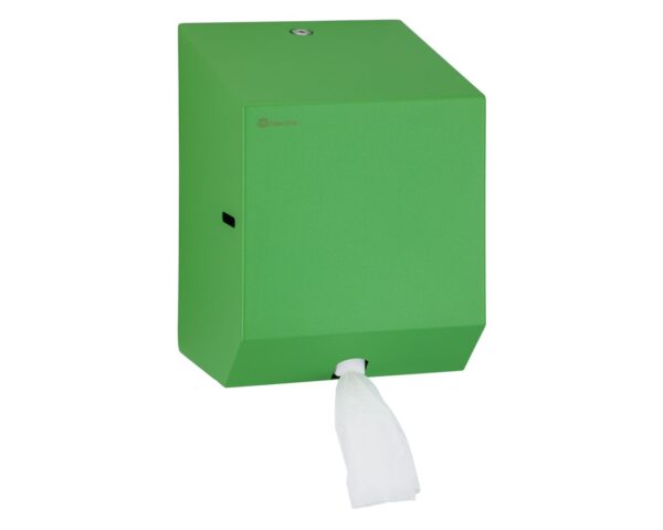 Pojemnik na ręczniki papierowe w rolach lub papier toaletowy w systemie listkowym MERIDA STELLA GREEN LINE MINI, zielony Pojemnik na ręczniki papierowe w rolach lub papier toaletowy w systemie listkowym MERIDA STELLA GREEN LINE MINI, zielony
