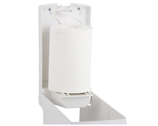Pojemnik na ręczniki papierowe w rolach MERIDA TOP MINI, tworzywo ABS, biały, okienko szare Pojemnik na ręczniki papierowe w rolach MERIDA TOP MINI, tworzywo ABS, biały, okienko szare
