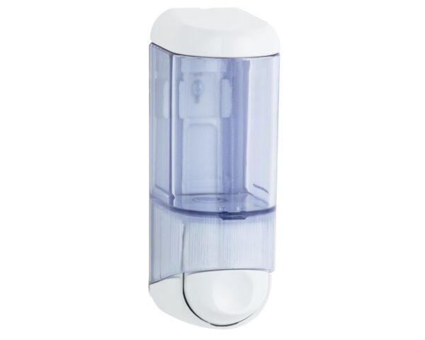 Dozownik mydła w płynie MINI, pojemność zbiornika 170 ml, tworzywo, przezroczysty