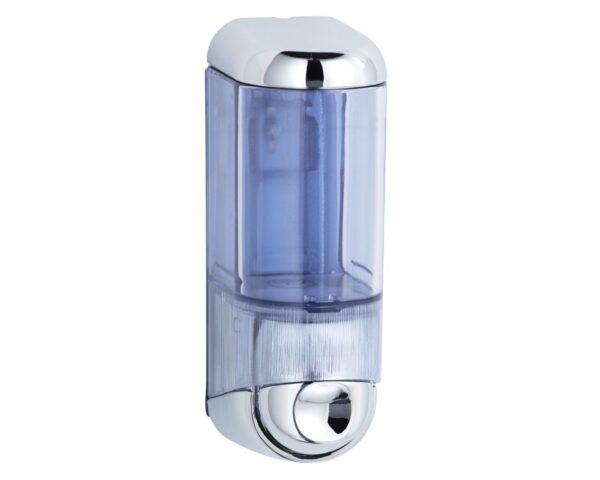 Dozownik mydła w płynie MINI, pojemność zbiornika 170 ml, tworzywo, srebrny