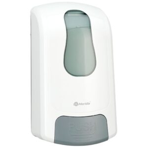 Dozownik mydła w płynie MERIDA ONE, pojemność zbiornika 1000 ml, tworzywo ABS, biały