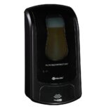 Bezdotykowy automatyczny dozownik płynu dezynfekcyjnego w sprayu MERIDA ONE na jednorazowe wkłady 1000 ml, tworzywo ABS, czarny