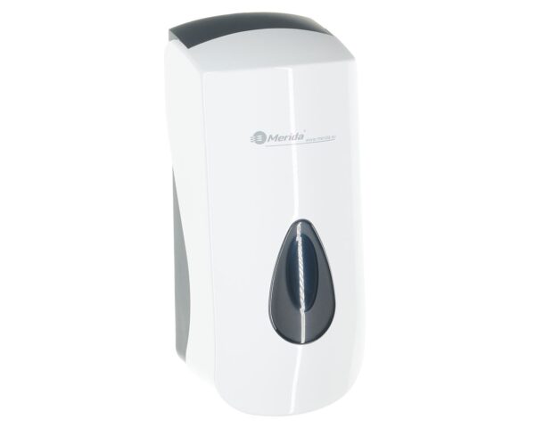 Dozownik mydła w pianie MERIDA TOP MAXI na wkłady 700 g, tworzywo ABS, biały, tył szary, okienko szare