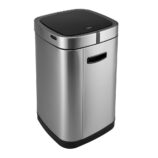 Kosz automatyczny SENSOR - EKO SMART X, bezdotykowy, kwadratowy, szeroki, ładowany przez USB bateria LI-ION, stal matowa z powłoką AFP, 30l