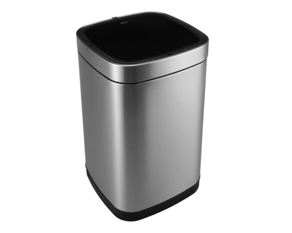 Kosz automatyczny SENSOR - EKO SMART X, bezdotykowy, kwadratowy, szeroki, ładowany przez USB bateria LI-ION, stal matowa z powłoką AFP, 30l