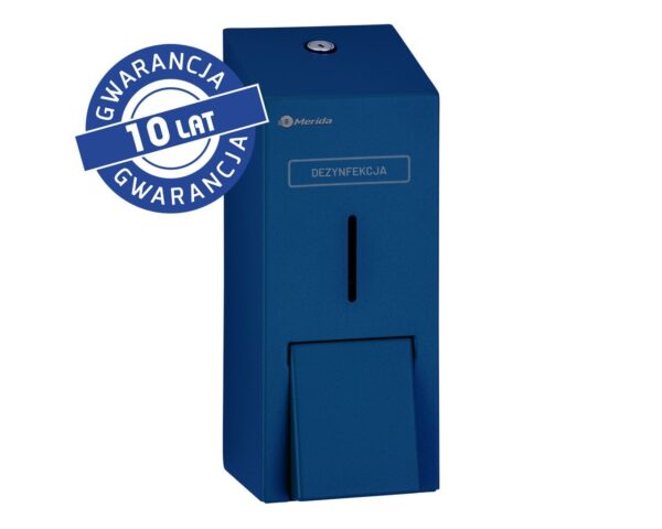 Dozownik płynu dezynfekcyjnego w sprayu MERIDA STELLA BLUE LINE, pojemność wkładów 1000 ml , niebieski
