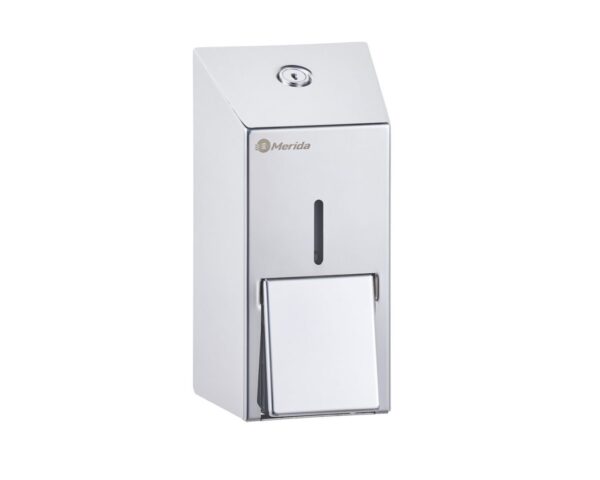 Dozownik mydła w płynie MERIDA STELLA MINI, pojemność zbiornika 400 ml, stal polerowana Dozownik mydła w płynie MERIDA STELLA MINI, pojemność zbiornika 400 ml, stal polerowana