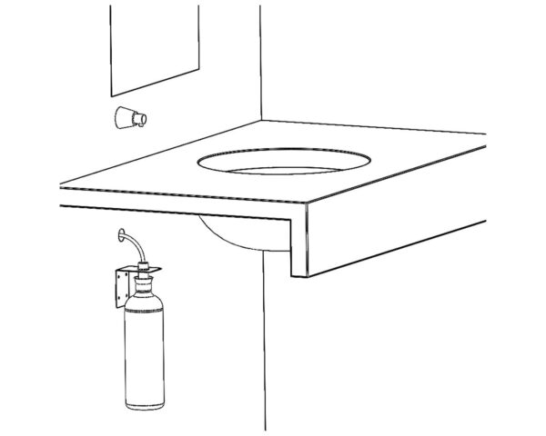 Dozownik mydła w płynie ścienny, STOŻEK, czarny Dozownik mydła w płynie ścienny, STOŻEK, czarny