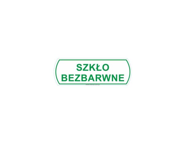 Naklejka na kosz do segregacji - szkło bezbarwne, mała, wymiar 10 X 3,5 cm Naklejka na kosz do segregacji - szkło bezbarwne, mała, wymiar 10 X 3,5 cm