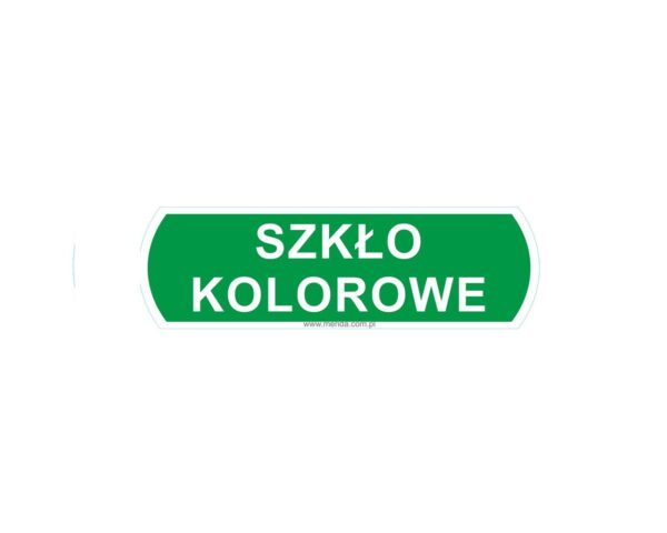 Naklejka na kosz do segregacji - szkło kolorowe, duża, wymiar 14,5 X 4,4 cm Naklejka na kosz do segregacji - szkło kolorowe, duża, wymiar 14,5 X 4,4 cm