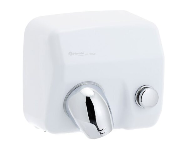 Suszarka do rąk MERIDA SANIFLOW PLUS z przyciskiem, stalowa, biała Suszarka do rąk MERIDA SANIFLOW PLUS z przyciskiem, stalowa, biała