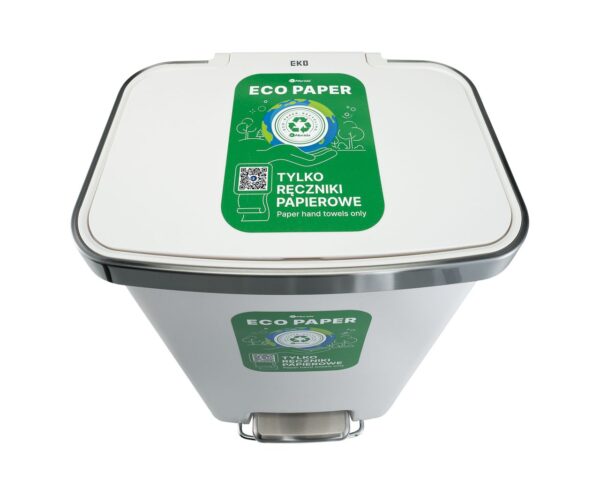 Kosz pedałowy MERIDA ECO PAPER, pojemność 50 l, tworzywo sztuczne, biały Kosz pedałowy MERIDA ECO PAPER, pojemność 50 l, tworzywo sztuczne, biały