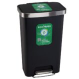 Kosz pedałowy MERIDA ECO PAPER, pojemność 50 l, tworzywo sztuczne, czarny