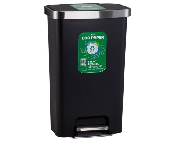 Kosz pedałowy MERIDA ECO PAPER, pojemność 50 l, tworzywo sztuczne, czarny
