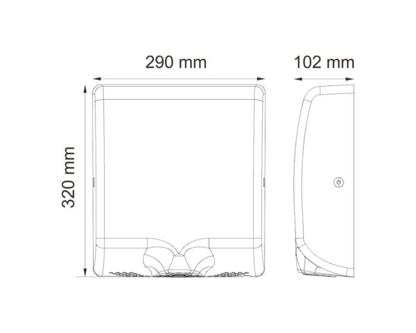 Suszarka do rąk MERIDA TURBO JET SLIM, stal matowa Suszarka do rąk MERIDA TURBO JET SLIM, stal matowa