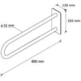 Poręcz stała łukowa 600 mm
