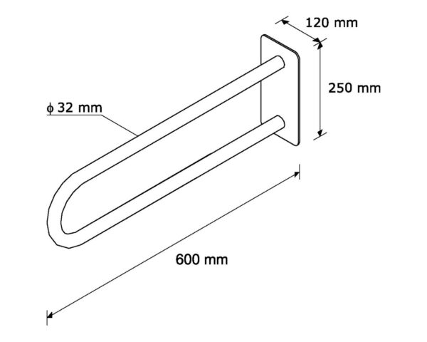 Poręcz stała łukowa 600 mm Poręcz stała łukowa 600 mm