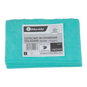 Czyściwo włókninowe w listkach, ZIELONE, 25 x 40 cm, paczka 20 szt.