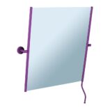 Lustro uchylne w oprawie fioletowej matowej z uchwytem ułatwiającym regulację kąta nachylenia MERIDA STELLA VIOLET LINE, 50 x 60 cm