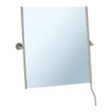 Lustro uchylne w oprawie szarej kamiennej matowej z uchwytem ułatwiającym regulację kąta nachylenia MERIDA STELLA STONE GREY LINE, 50 x 60 cm